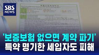 '보증보험 없으면 계약 파기'…특약 명기한 세입자도 피해 / SBS