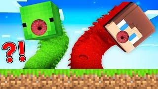 Mikey and JJ Morph into Worms in Minecraft Maizen!