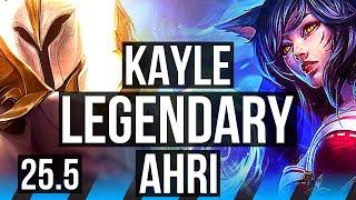 KAYLE vs AHRI (MID) | Rank 1 Kayle, 12/2/5, Legendary, 800+ games | EUW Challenger | 25.5