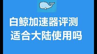 【VPN评测】白鲸加速器怎么样？便宜！国内可用