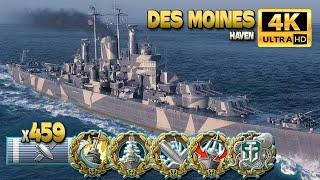 Cruiser Des Moines: Nice solo play on map Haven - World of Warships