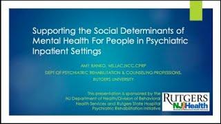 PREP Webinar: Supporting the Social Determinants of Mental Health for People in Inpatient Settings