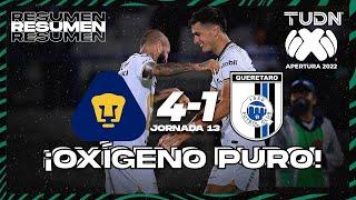 Resumen y goles | Pumas 4-1 Querétaro | Liga Mx Apertura 22 -J13 | TUDN