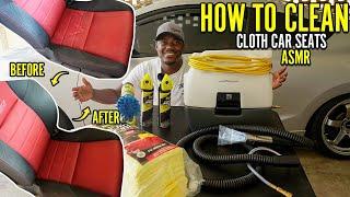 How To Clean Dirty Cloth Car Seats On A Honda Civic Si ASMR | Very Satisfying!