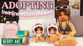 ADOPTING NEWBORN TWINS! | Roblox Berry Avenue Roleplay