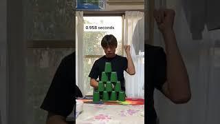 Cup Stacking with my Japanese Cousin! #cupstacking #cup #speed