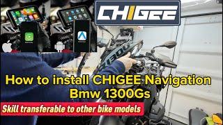 How to install a CHIGEE CARPLAY  navigation system BMW 1300 GS Works For All Makes & Models!