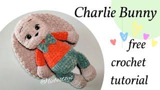 NO SEW bunny EASY tutorial, how to crochet a hare, crochet rabbit pattern Charlie Bunny, part 1