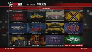 WWE 2K16 Arena Selection Screen Including All DLC Arenas