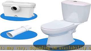 Silent Venus White Upflush Toilet (2-Piece Kit) - Macerating Toilet System with Round-Front Standar