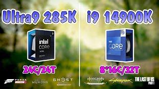 intel Core Ultra 9 285K vs intel Core i9 14900K Test Game