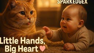 Little Hands, Big Heart"  — The fluffiest friendship ever. #cat #funny #cute #cartoon
