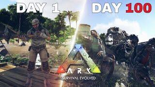 I Survived for 100 Days On The Island… Here’s What Happened | Ark: Survival Evolved