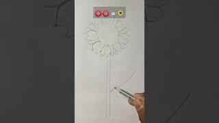 how to draw a sunflower #shorts #viral #howto #ashortaday