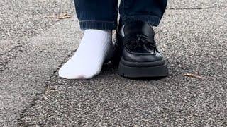 Loafers and white socks