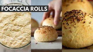 Overnight Focaccia Rolls | Perfect for burgers and sandwiches