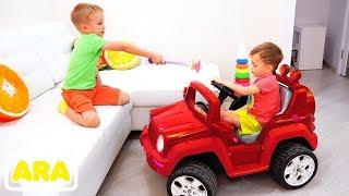 ركوب فلاد ونيكيتا على لعبة سيارات وتحويل سيارة للأطفال