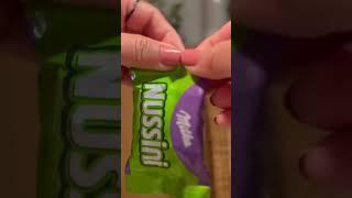 [ASMR] Unwrapping Mini Nussini Milka #shorts #asmr #milka