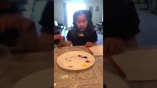 Enaya’s cool experiment with magnet, paint and nails