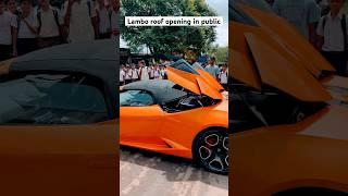 Lamborghini roof opening in public #lamborghini #supra #trendingsong #systummm