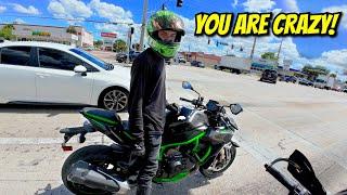 HE BOUGHT NINJA H2 FOR HIS FIRST MOTORCYCLE!