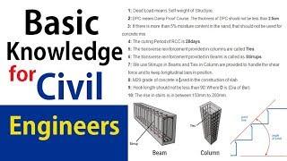 Basic Knowledge for Civil Engineers to remember on site - Civil Engineering Videos
