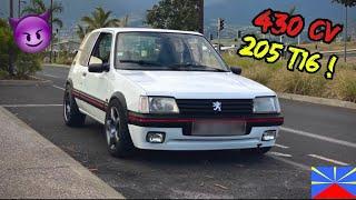 LA PÉPITE   :  205 GTI T16 SURVITAMINÉE ( J'AI PAS ASSUMÉ ) 