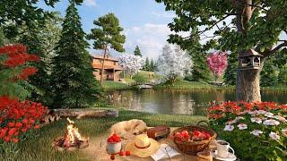 Summer Forest with Relaxing Nature Sounds and Cozy Campfire for Sleep or Relaxation Ambience