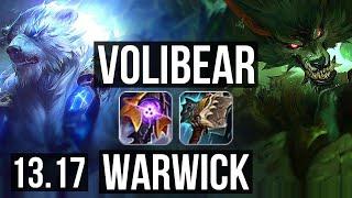 VOLIBEAR vs WARWICK (TOP) | 7/0/1, Godlike | KR Master | 13.17