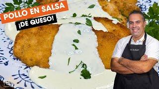 FILETES DE POLLO ADOBADOS CON SALSA DE QUESO