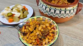 Beans in an oven casserole with mushrooms! Easy Lean Bean Recipe!