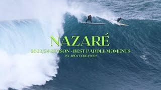 Top Paddle Big Wave Surfing Moments at Nazaré 2023-24 | Epic Sessions!