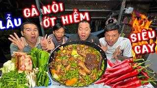 Thánh xàm làm lẩu gà nòi ớt hiểm siêu cay gắn kết tình anh em