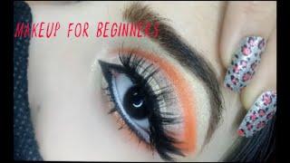 Beginner-Friendly Glam: Orange & Creamy Cut Crease Eye Makeup Tutorial Made Simple||Mz Beauty Vlogs