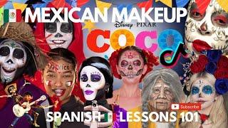 MEXICAN MAKEUP TREND | UN POCO LOCO TIKTOK challenge Spanish lessons101 #makeup  #makeupmexico