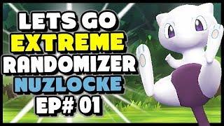 A Wild MEWTHREE?! - Pokemon Lets Go Pikachu and Eevee Extreme Randomizer Nuzlocke Episode 1