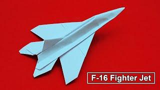 F-16 Paper Fighter Jet Plane Making Tutorial | Cool Design Origami Jet Fighter | Paper Toy Aircraft