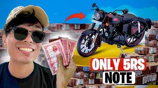 I bought ROYAL Enfield bike using only Rs. 5 notes ️