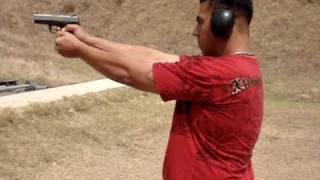 Raul shooting Smith and Wesson 40 cal.