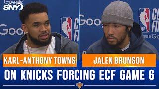 Karl-Anthony Towns, Jalen Brunson talk Knicks defense, depth and desperation after Game 5 win