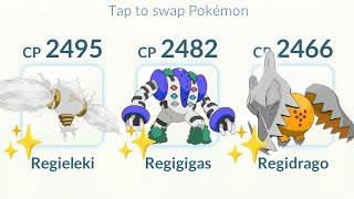 Using️Shiny Regidrago, Regieleki & Regigigas in PVP Battle #pokemongo