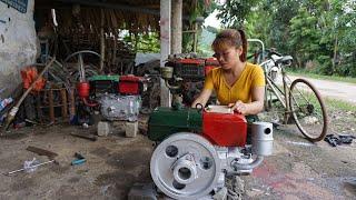 Genius girl - Mechanical Girl. Repair Restoration of Diesel Engines Severely Damaged