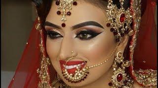 Real Bride | Asian Bridal Traditional Makeup | Dramatic Winged Liner | Cat Eyes And Red Lipstick