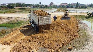 Wonderful New activity.!! Land filling process Land filling process By Dump Trucks And KOMATSU Dozer