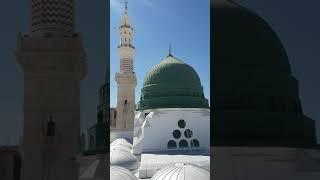 Close view of Gumbad e Khizra (The Green Dome).