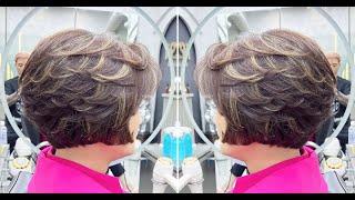 Perfect Short Layered Bob Haircut for Curly Hair | Layered Cutting Techniques