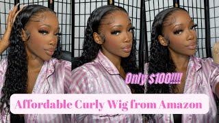 Best Affordable Curly Wig on AMAZON | GRWM Wig Install Curly Hair