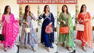 Amazon Anarkali Kurta Sets with Dupatta Haul | Summer Cotton Kurta Set Try-on | Mahima Giri