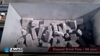 JWC Environmental: Heavy Duty Shredder Demolishes Stone Pavers (7 SHRED SERIES) - Must See Video!