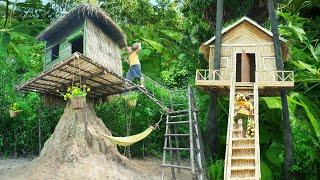 Building a Single Private Bamboo House on Palm Tree in 2024 Everybody Dream to Living One of 2